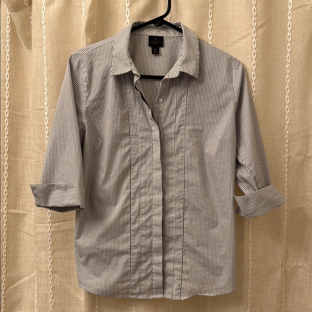 Worthington Black and White Button Down Shirt